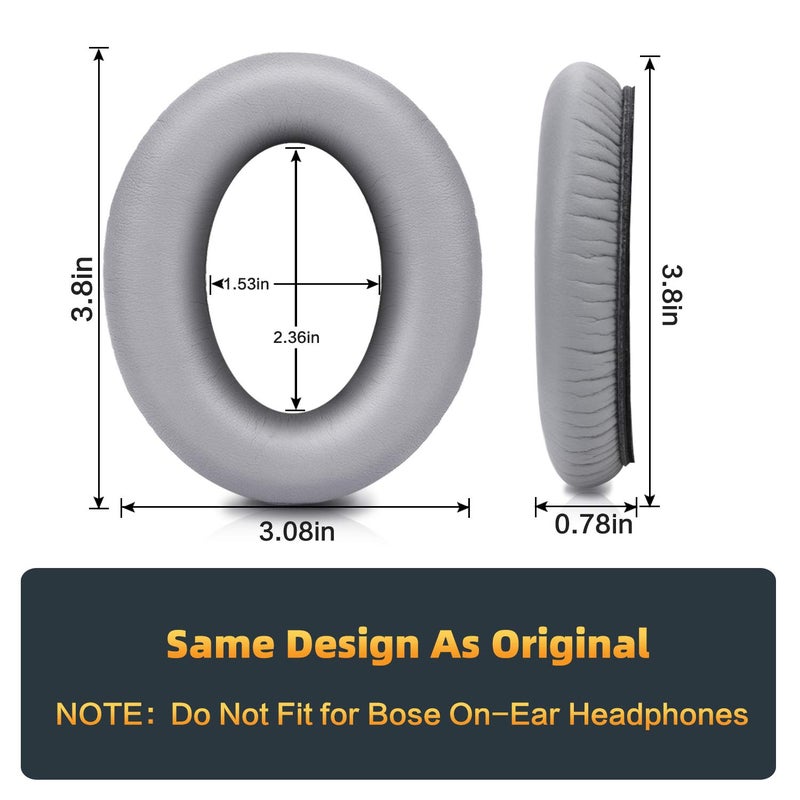 GEVO Premium Replacement Ear Pads for Bose QC35 & QC35ii Headphones Made by GEVO- Comfortable Adaptive Memory Foam and Extra Durable - Fits QuietComfort 35 & 35ii / SoundLink 1&2 AEï¼ˆOver-Earï¼‰ (Silver) - Image 3